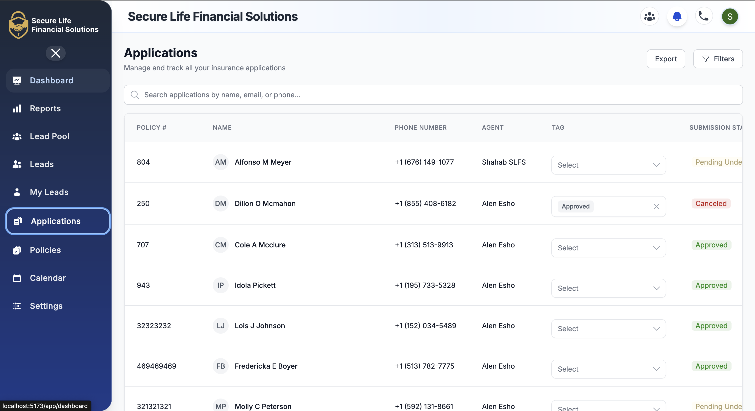 Applications Tracking